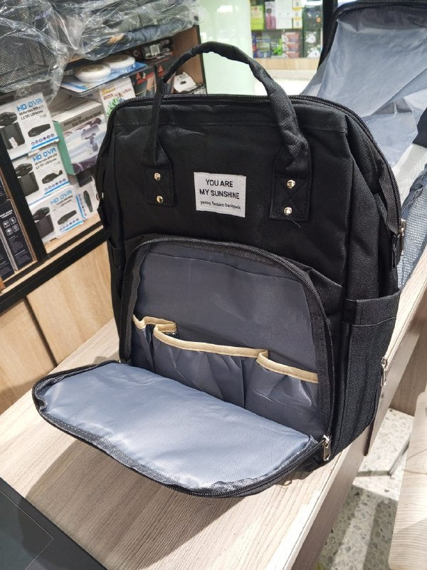 👜 Pañalera Mochila 3 en 1 con Cambiador y Cuna Portátil