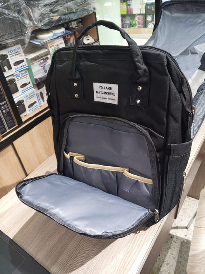 👜 Pañalera Mochila 3 en 1 con Cambiador y Cuna Portátil